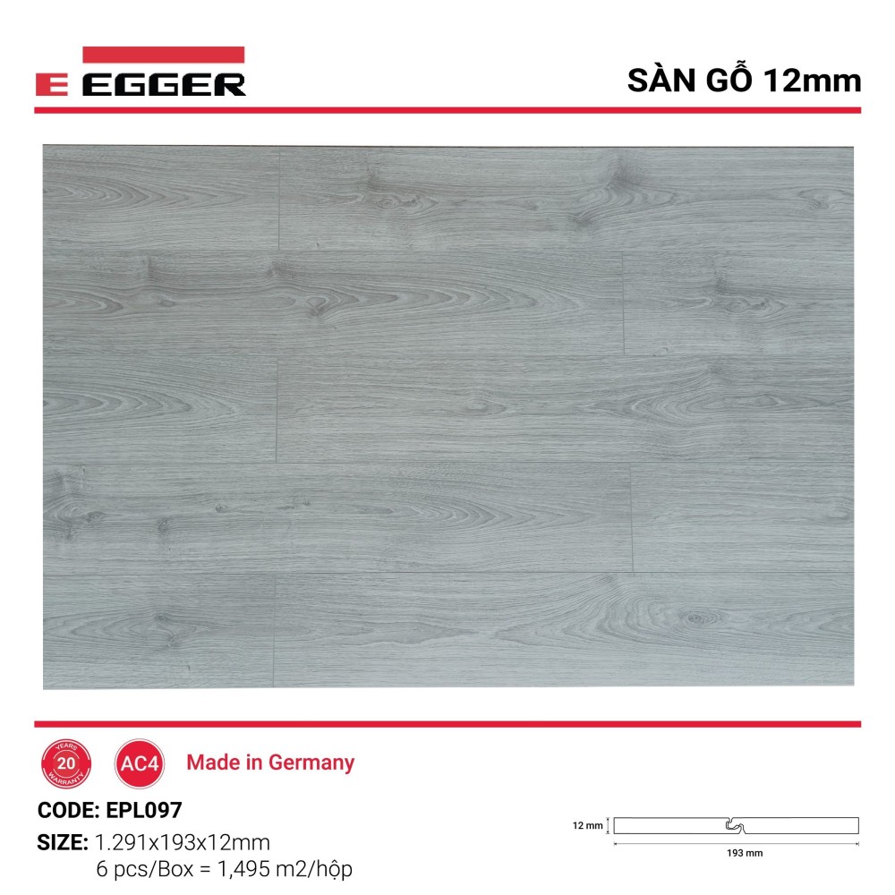 Sàn gỗ Egger 12mm EPL097