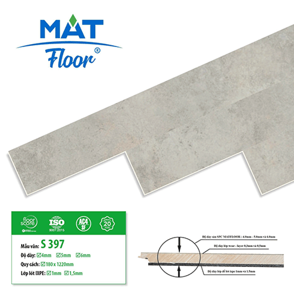 Sàn nhựa hèm khoá Mat Floor S397