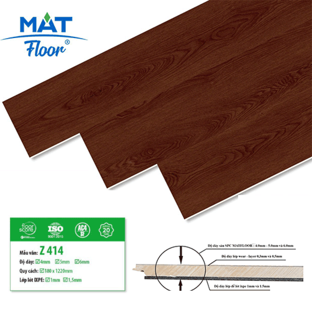 Sàn nhựa hèm khoá Mat Floor Z414