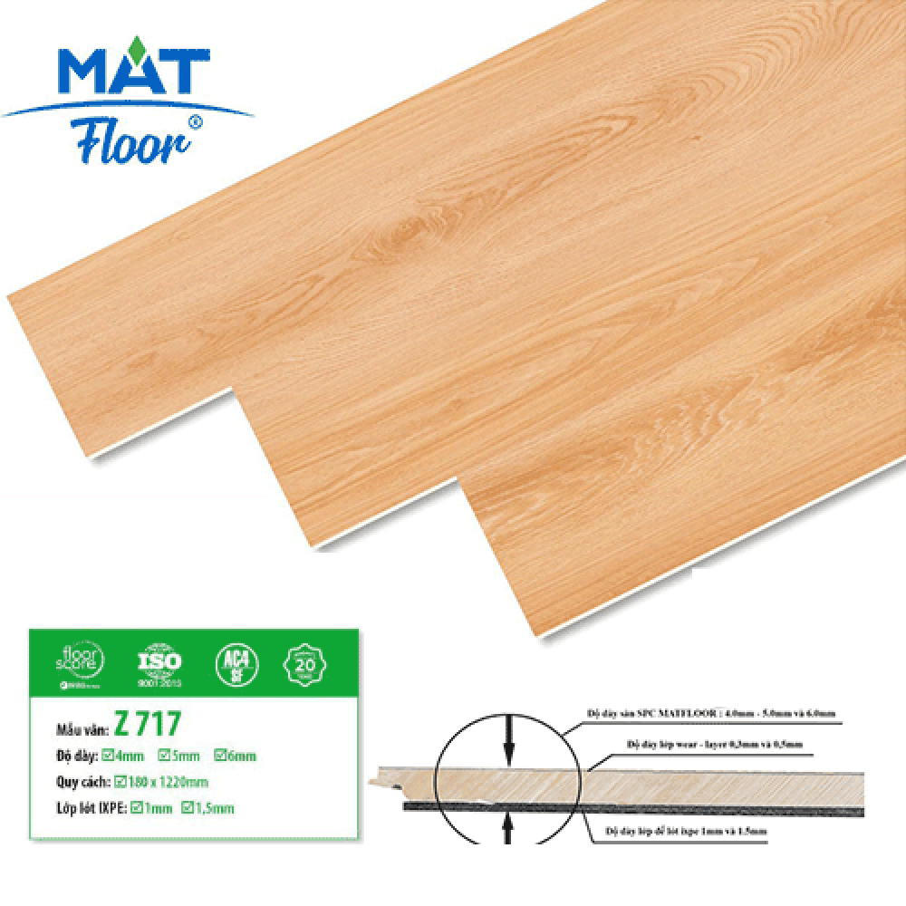 Sàn nhựa hèm khoá Mat Floor Z717