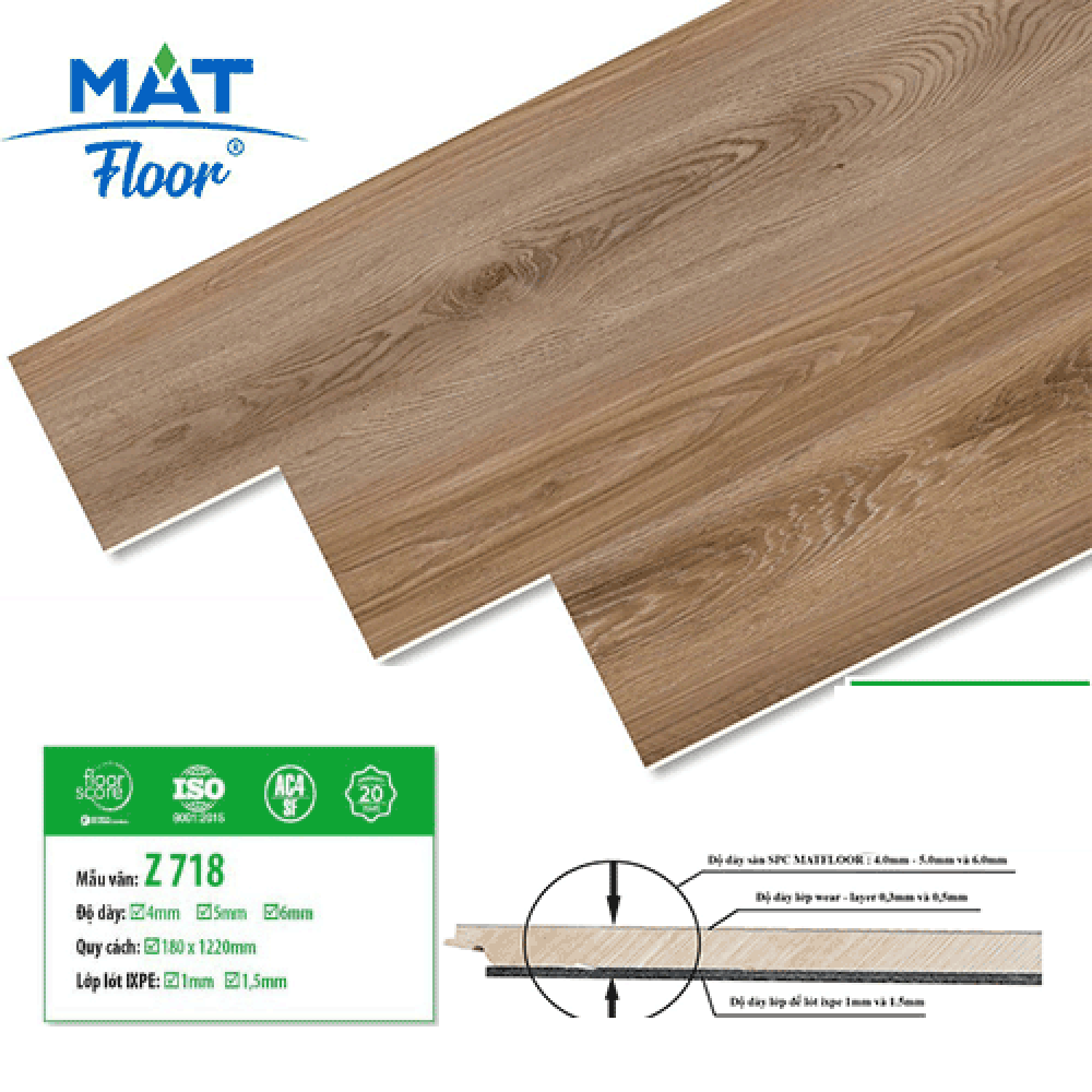 Sàn nhựa hèm khoá Mat Floor Z718