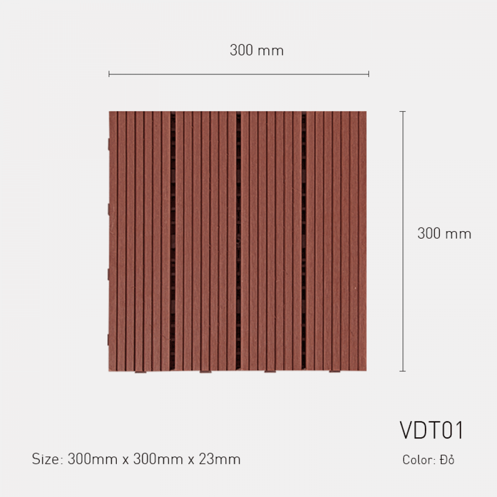 Vỉ gỗ nhựa VDT01 Red-brown