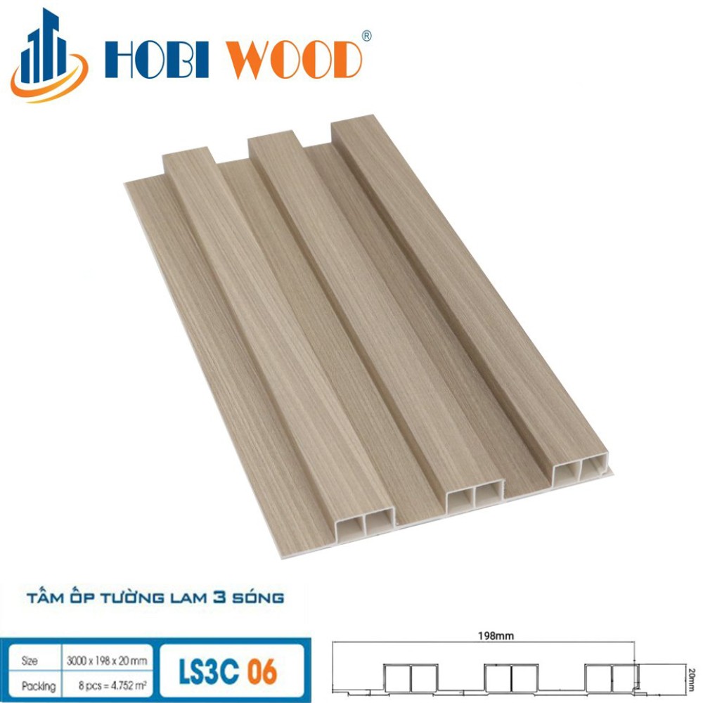 Tấm ốp lam sóng Hobi Wood LS3C06