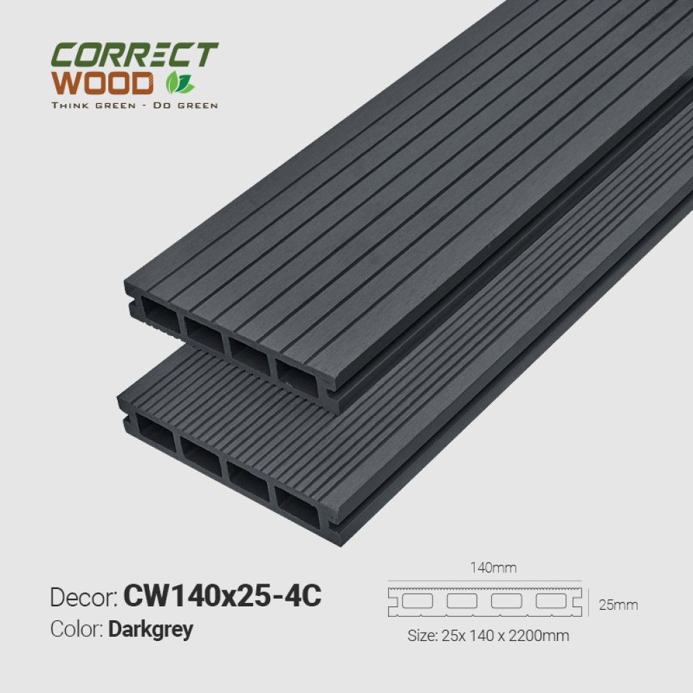 Sàn gỗ Correct Wood CW140X25-4C Dark grey