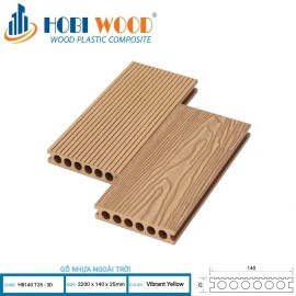 Sàn gỗ ngoài trời Hobi Wood HB140T25-3D Vibrant Yellow Sàn gỗ ngoài trời Hobi Wood HB140T25-3D Vibrant Yellow