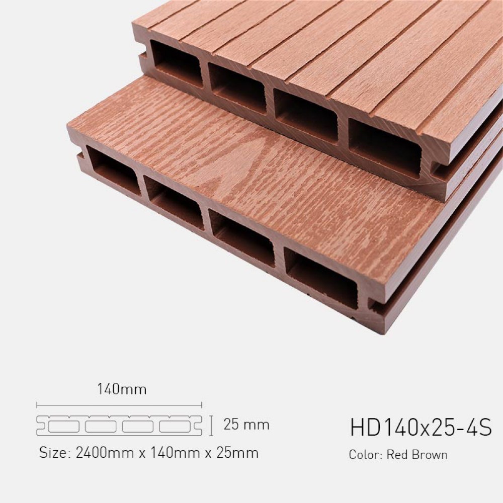 Sàn gỗ nhựa HD140x25_4S Redbrown