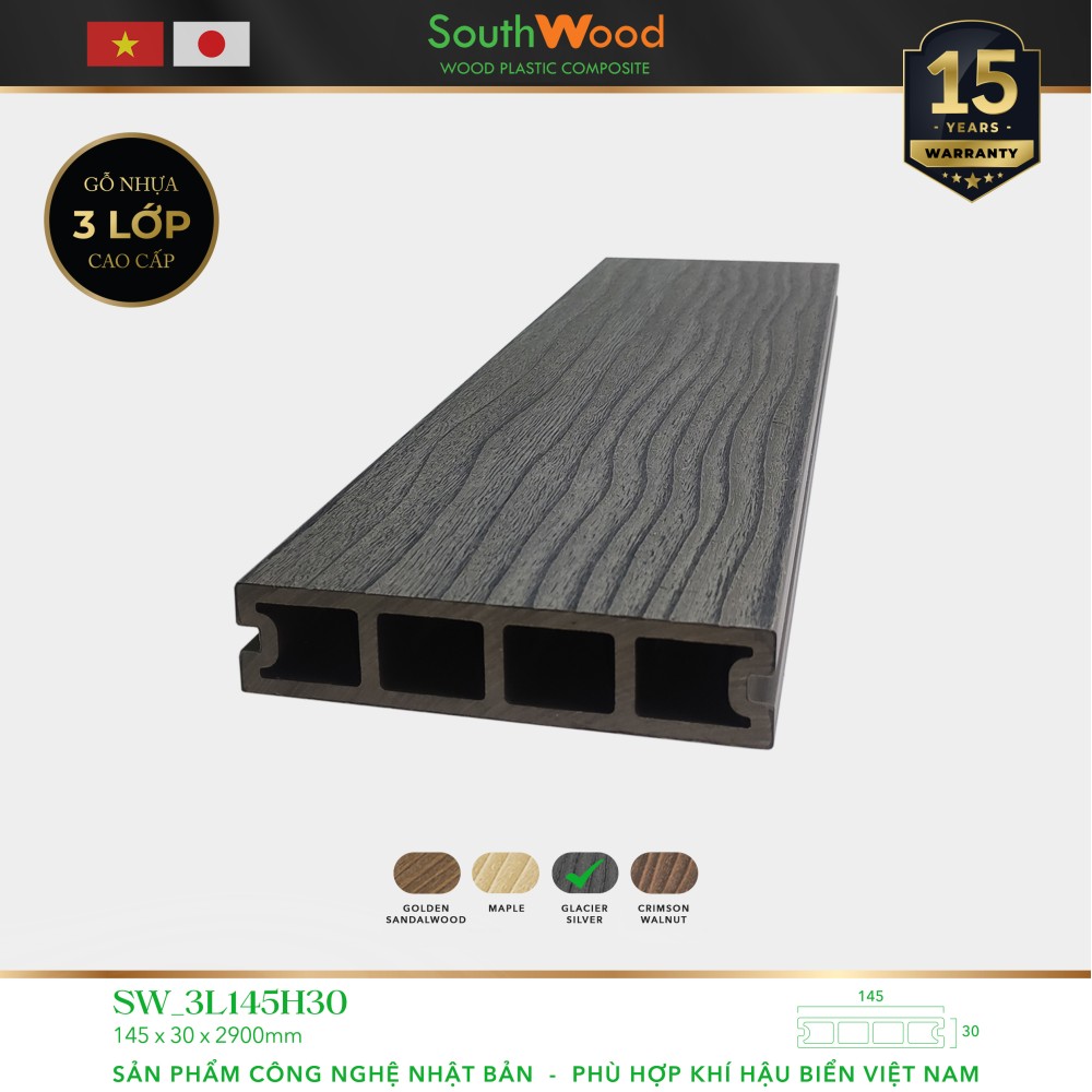 Sàn gỗ Southwood SW 3L145H30 Glacier Silver