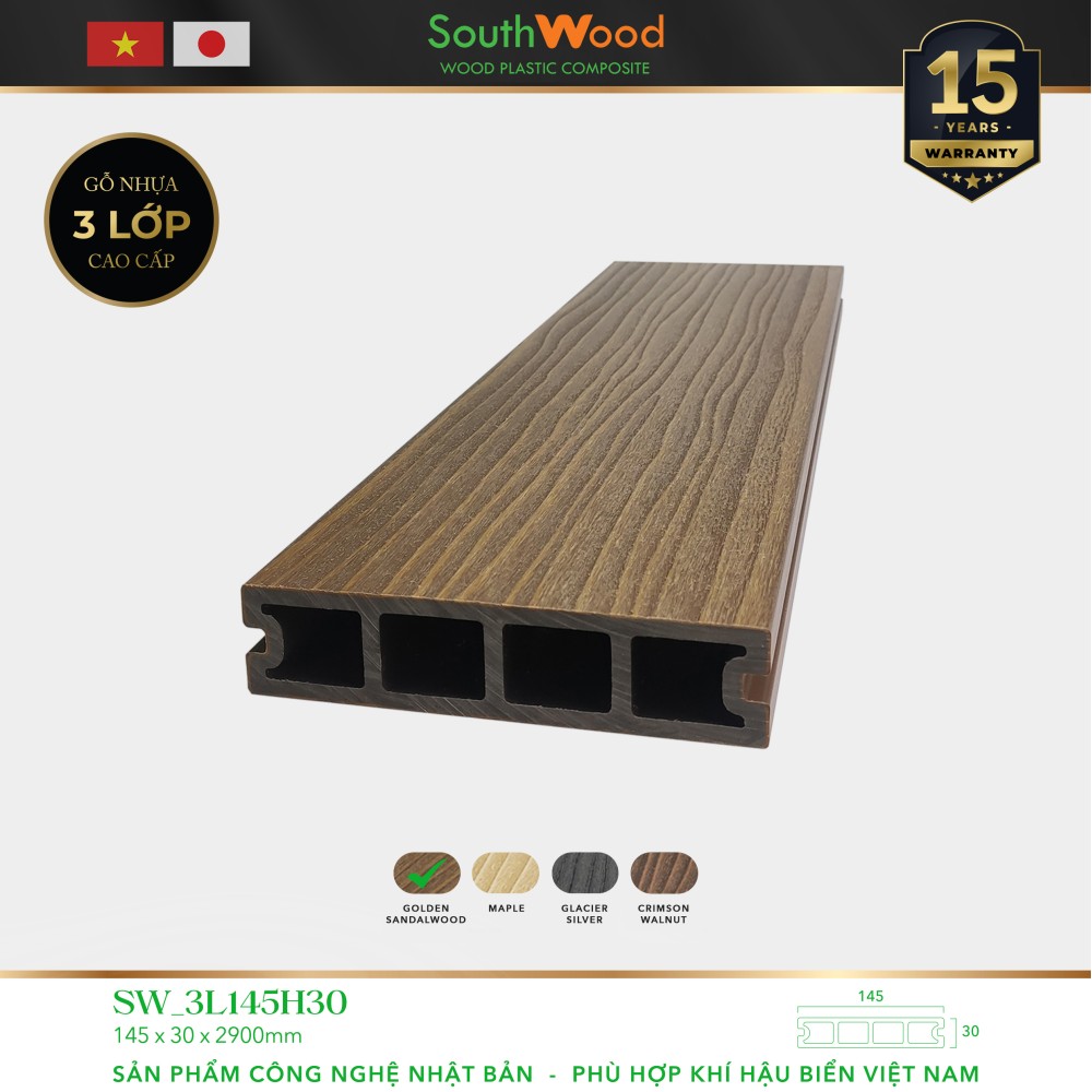 Sàn gỗ Southwood SW 3L145H30 Golden Sandal Wood