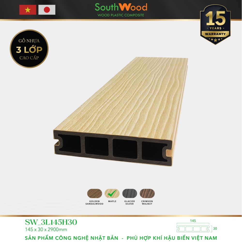 Sàn gỗ Southwood SW 3L145H30 Maple