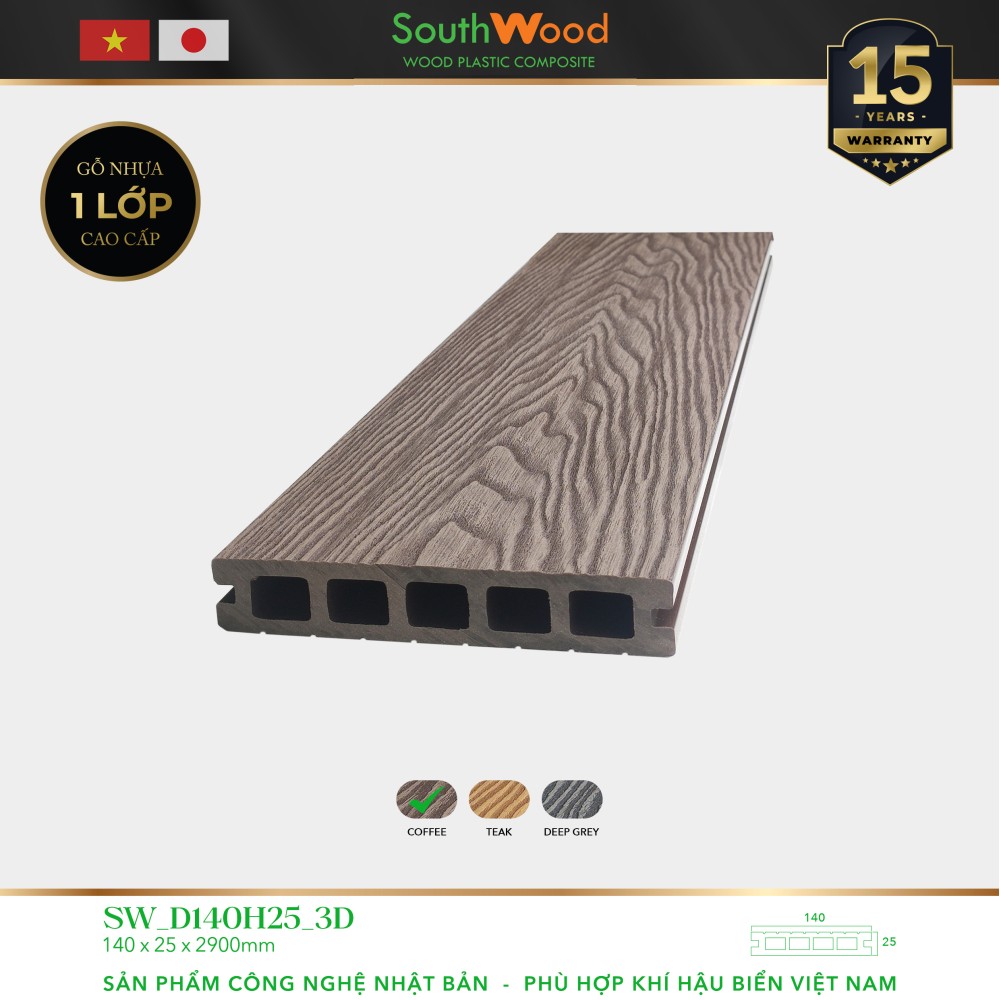 Sàn gỗ Southwood SW D140H25-3D Coffee