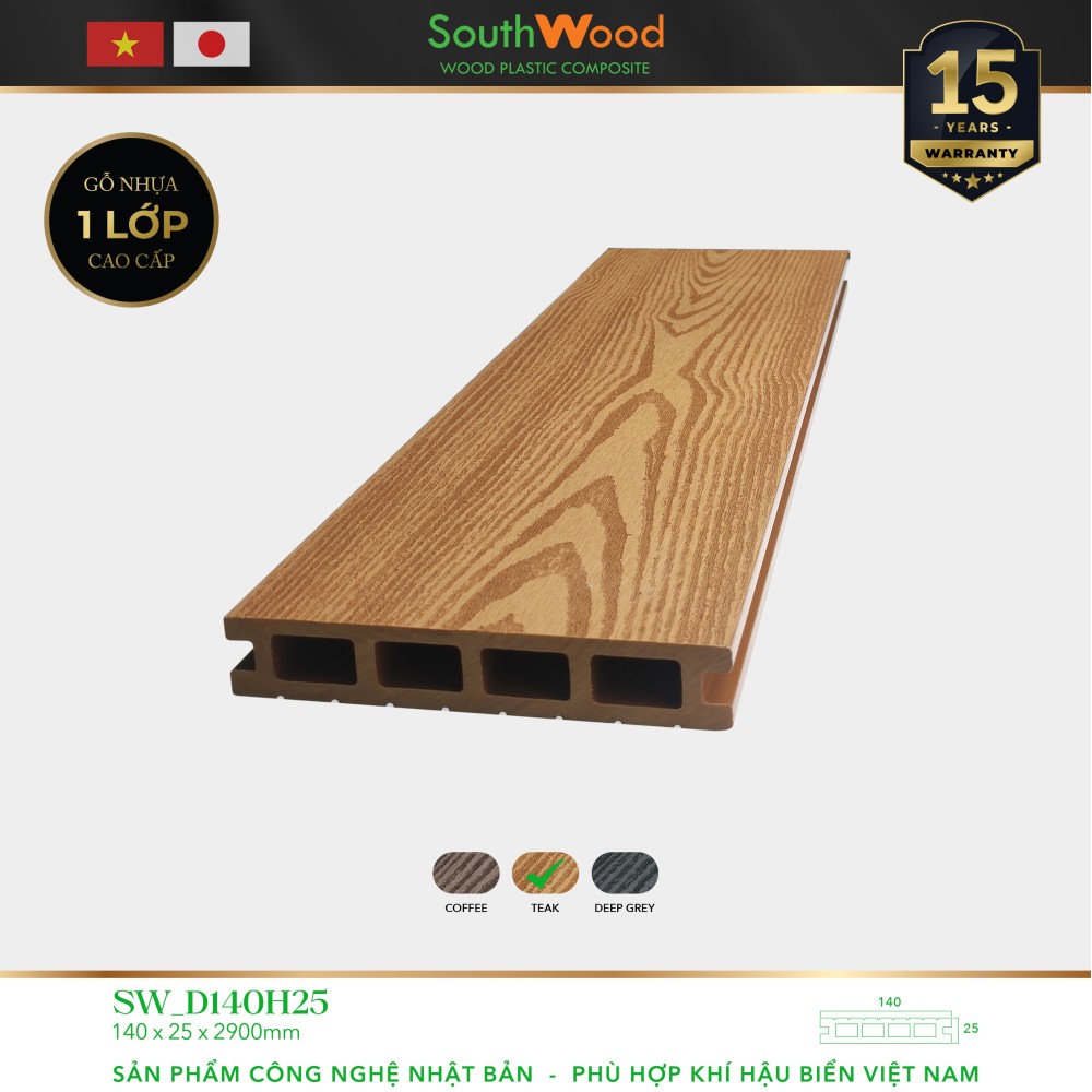 Sàn gỗ Southwood SW D140H25 Teak 