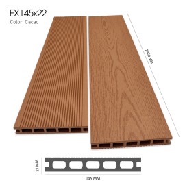 Sàn Gỗ Nhựa Ngoài Trời Exwood EX145x22-Cacao