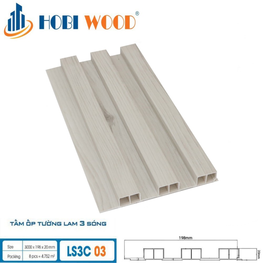 Tấm Ốp Lam Sóng Hobi Wood LS3C03