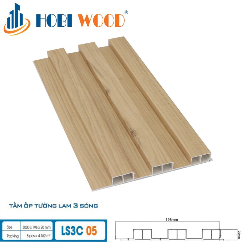 Tấm ốp lam sóng Hobi Wood LS3C05