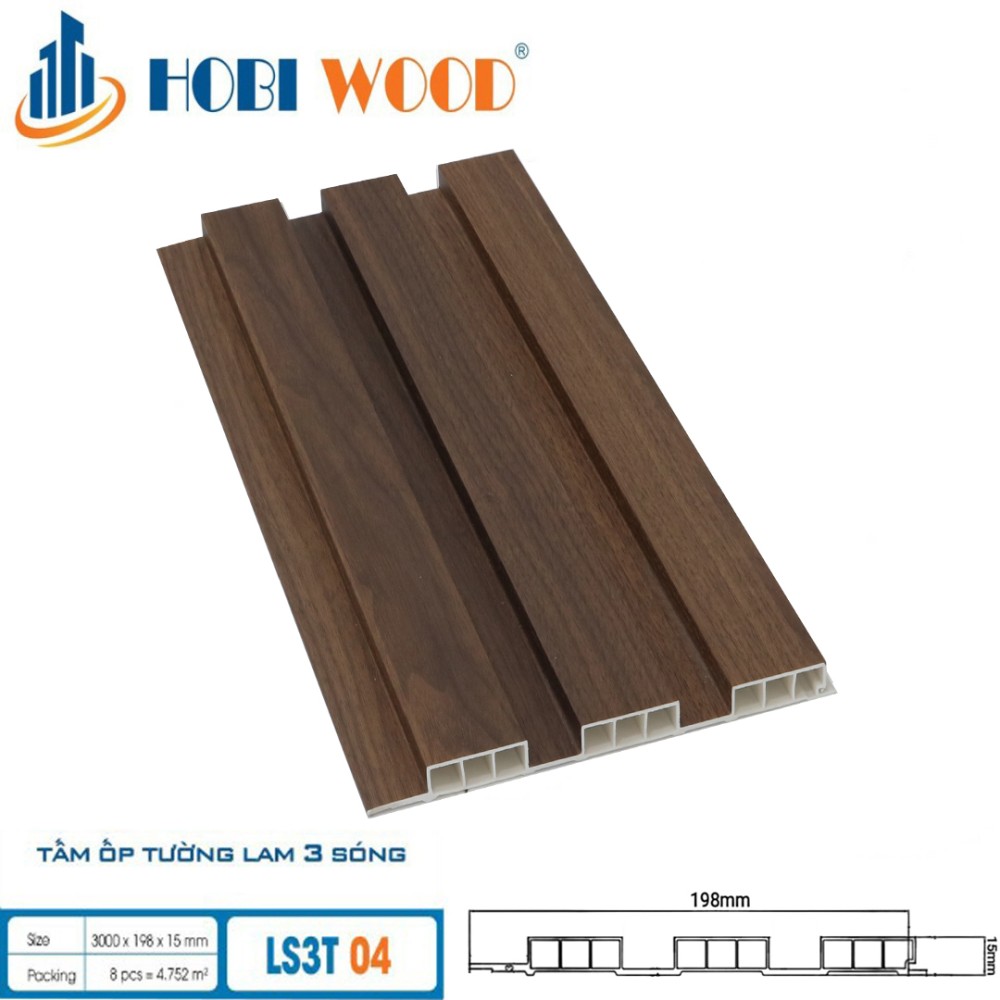 Tấm ốp lam sóng Hobi Wood LS3T-04