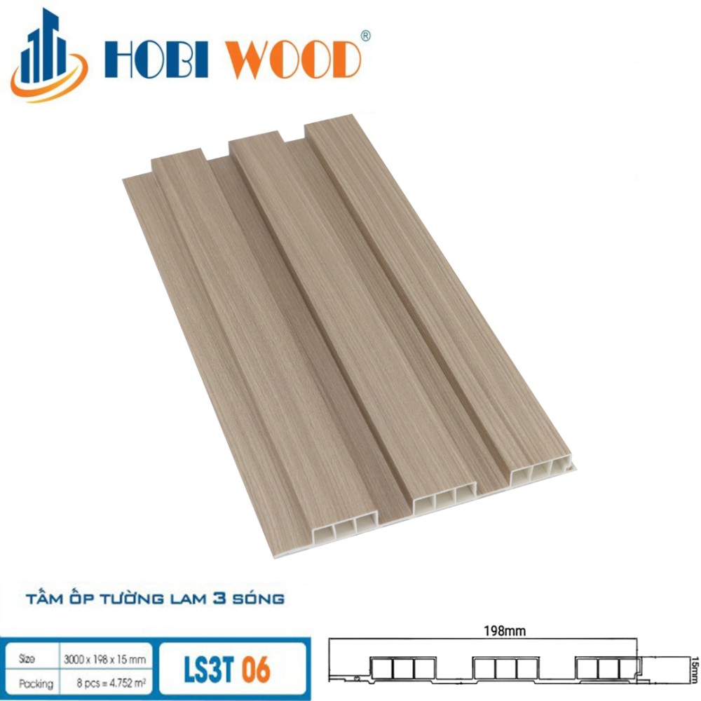 Tấm ốp lam sóng Hobi Wood LS3T-06