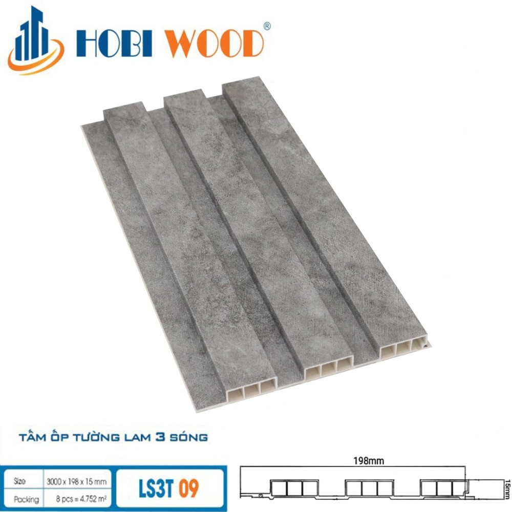 Tấm ốp lam sóng Hobi Wood LS3T-09