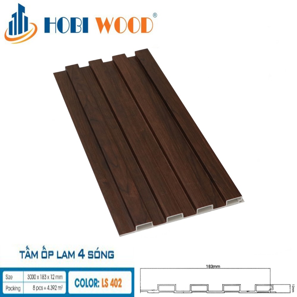 Tấm ốp lam sóng Hobi Wood LS402