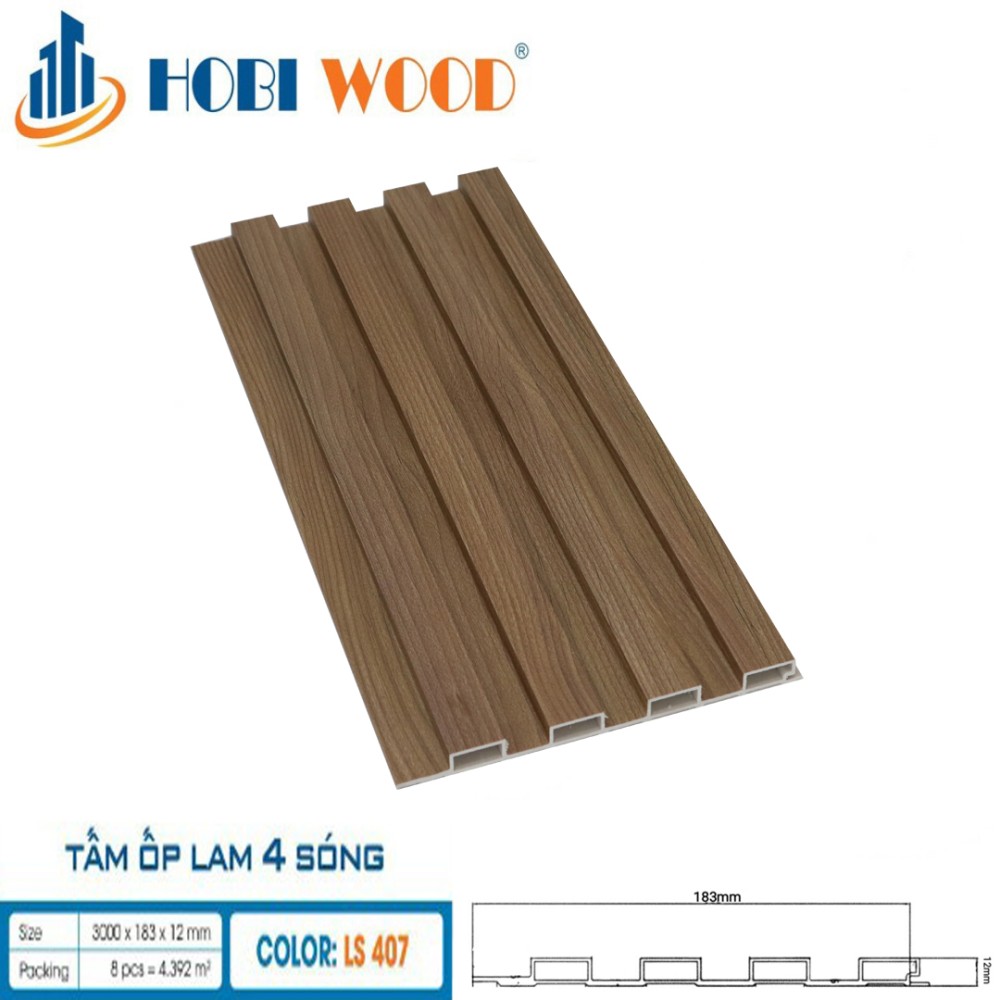 Tấm ốp lam sóng Hobi Wood LS407