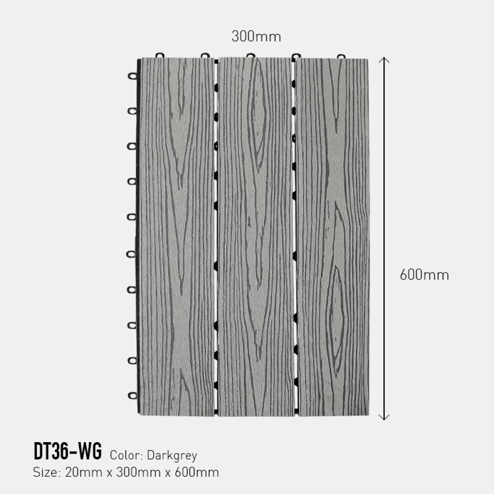 Vỉ gỗ nhựa AWood DT36 WG Darkgrey