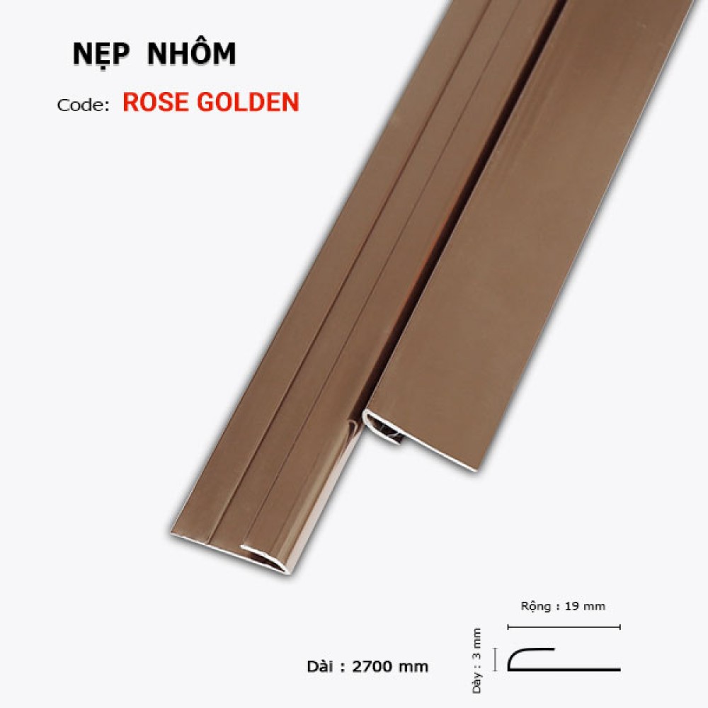 Nẹp Nhôm  PC-1 Rose Golden