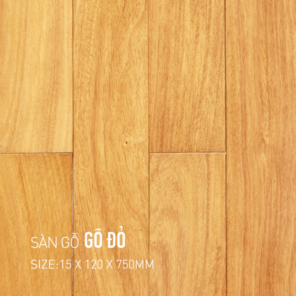 Sàn gỗ Gõ Đỏ 15x120x750