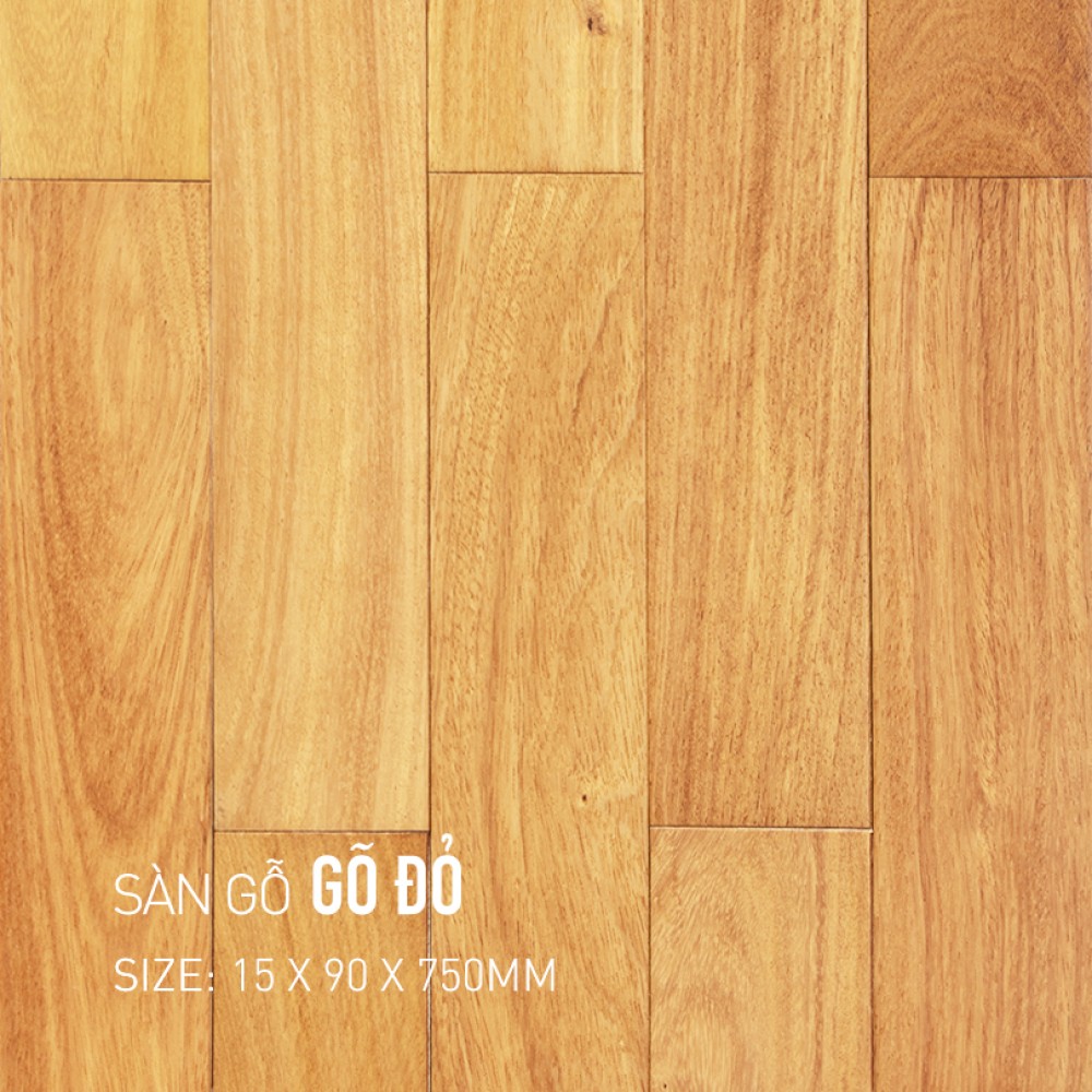 Sàn gỗ Gõ Đỏ 15x90x750