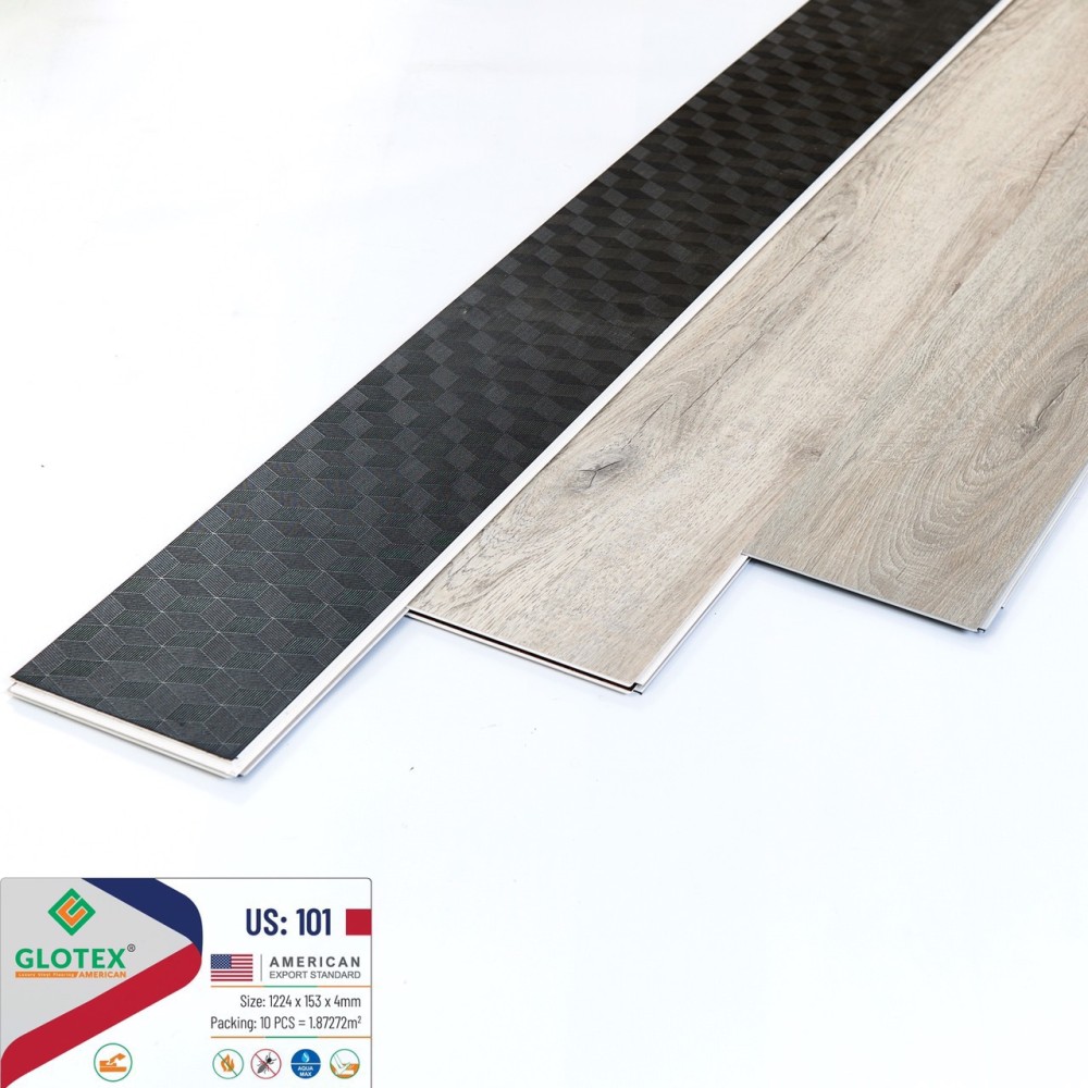 Sàn Nhựa Hèm Khóa Glotex Đế Cao Su US101 Sàn Nhựa Hèm Khóa Glotex Đế Cao Su US101