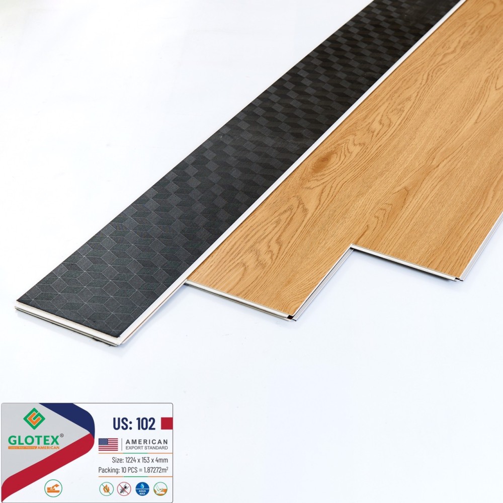 Sàn Nhựa Hèm Khóa Glotex Đế Cao Su US102 Sàn Nhựa Hèm Khóa Glotex Đế Cao Su US102