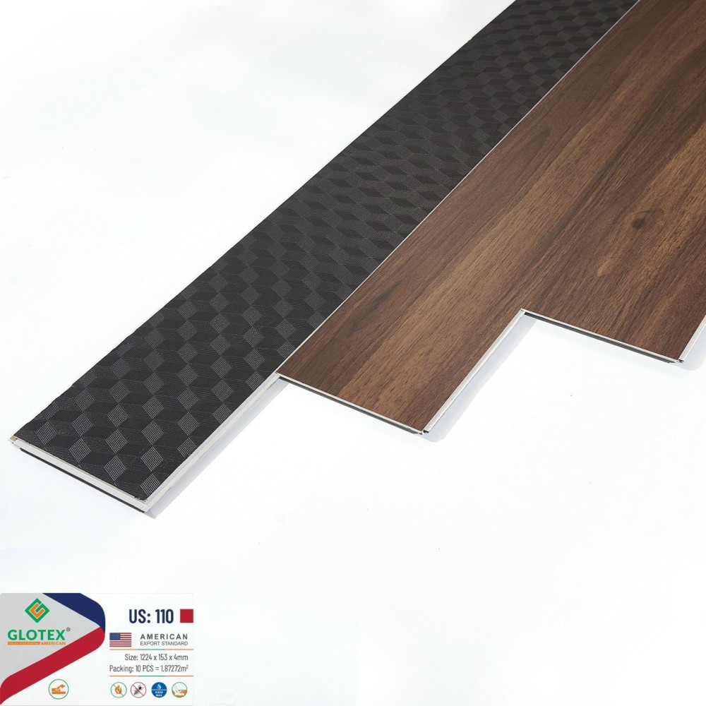 Sàn Nhựa Hèm Khóa Glotex Đế Cao Su US110 Sàn Nhựa Hèm Khóa Glotex Đế Cao Su US110