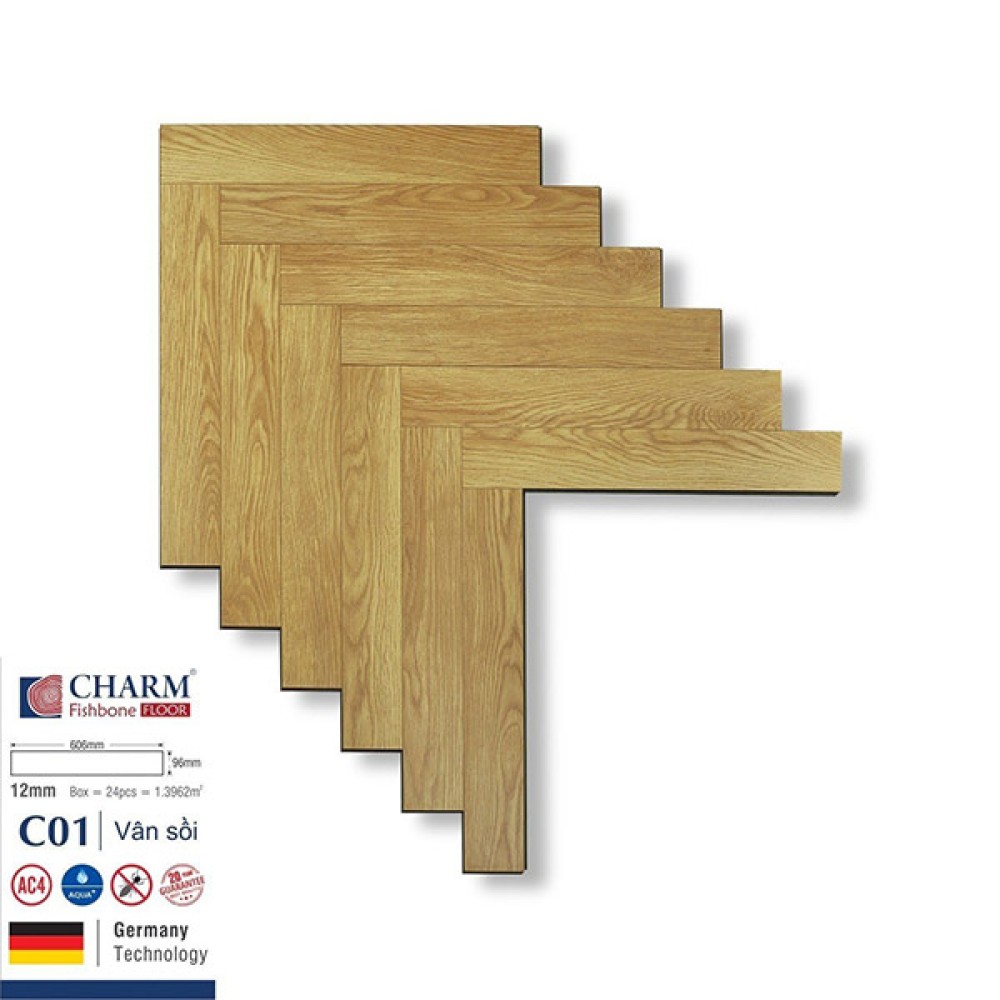 Sàn Gỗ Charm Wood Xương Cá C01