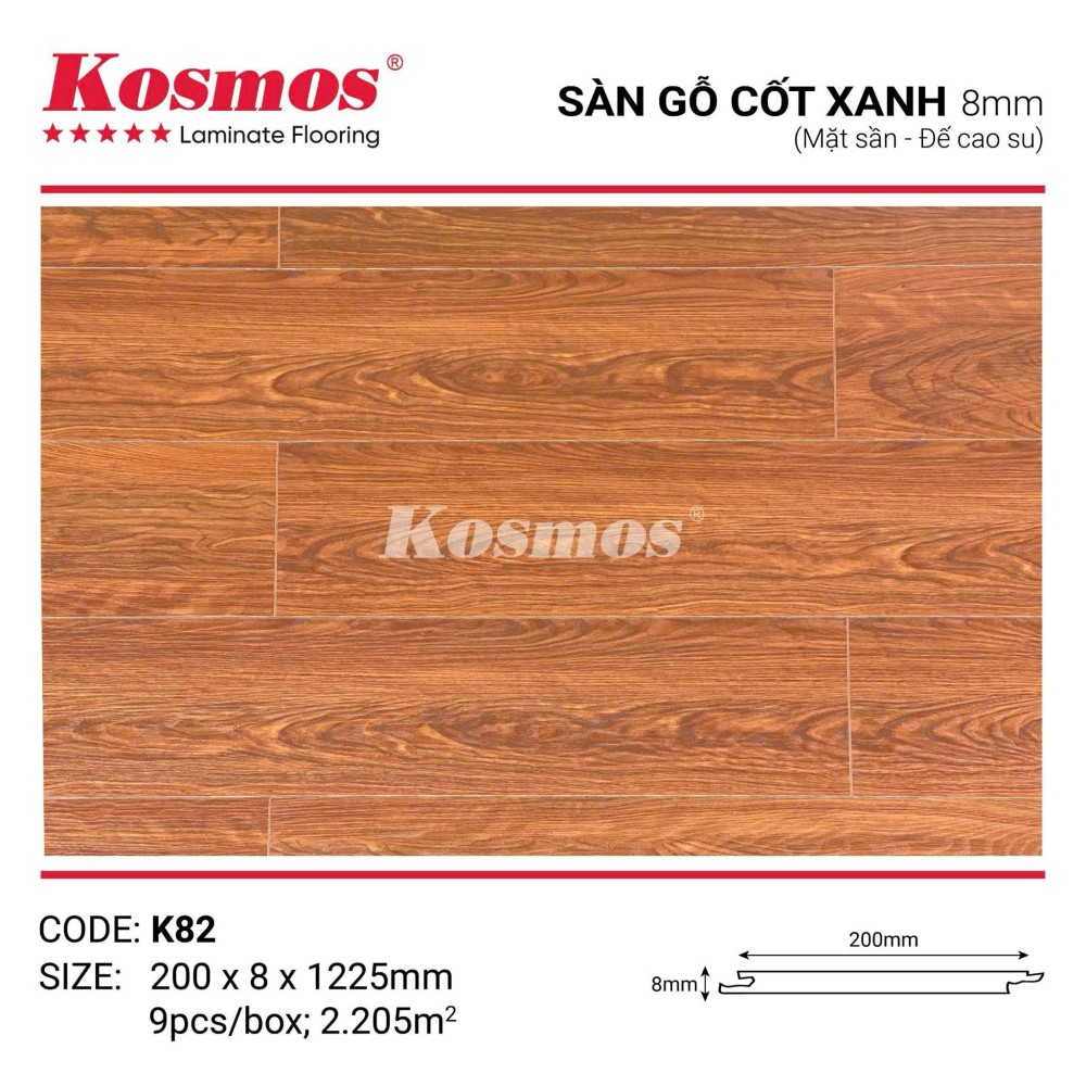 Sàn Gỗ Kosmos Cốt Xanh K82 Sàn Gỗ Kosmos Cốt Xanh K82