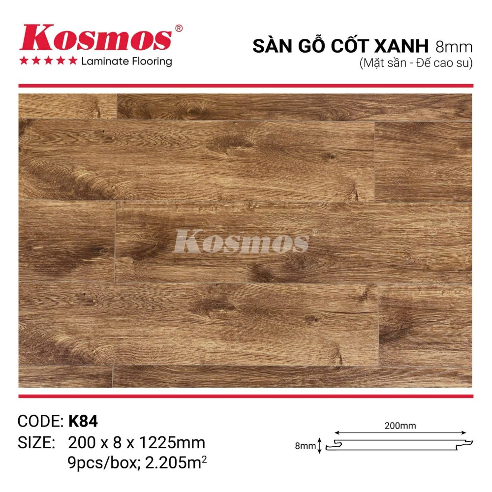 Sàn Gỗ Kosmos Cốt Xanh K84 Sàn Gỗ Kosmos Cốt Xanh K84