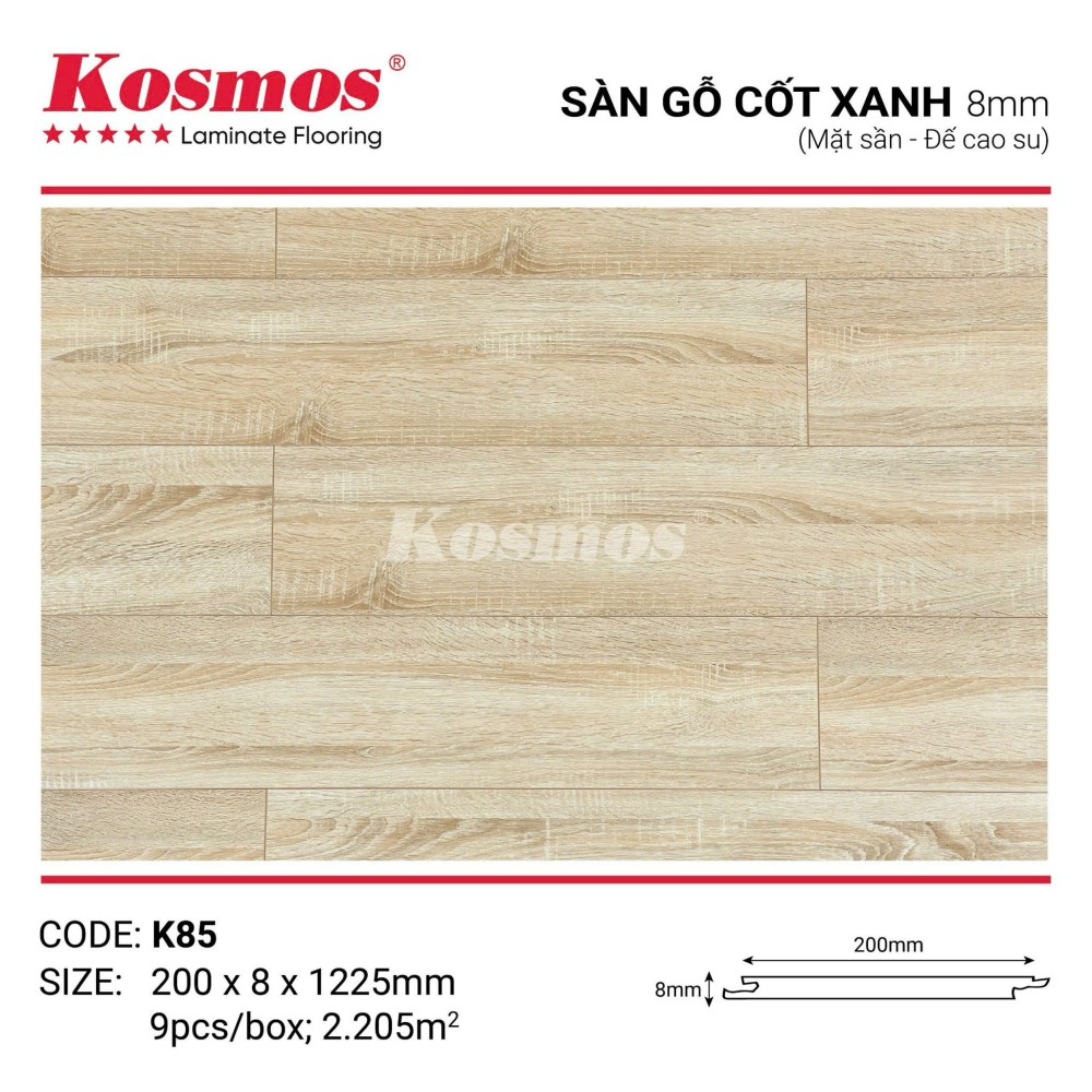 Sàn Gỗ Kosmos Cốt Xanh K85 Sàn Gỗ Kosmos Cốt Xanh K85
