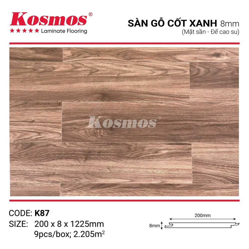 Sàn Gỗ Kosmos Cốt Xanh K87 Sàn Gỗ Kosmos Cốt Xanh K87