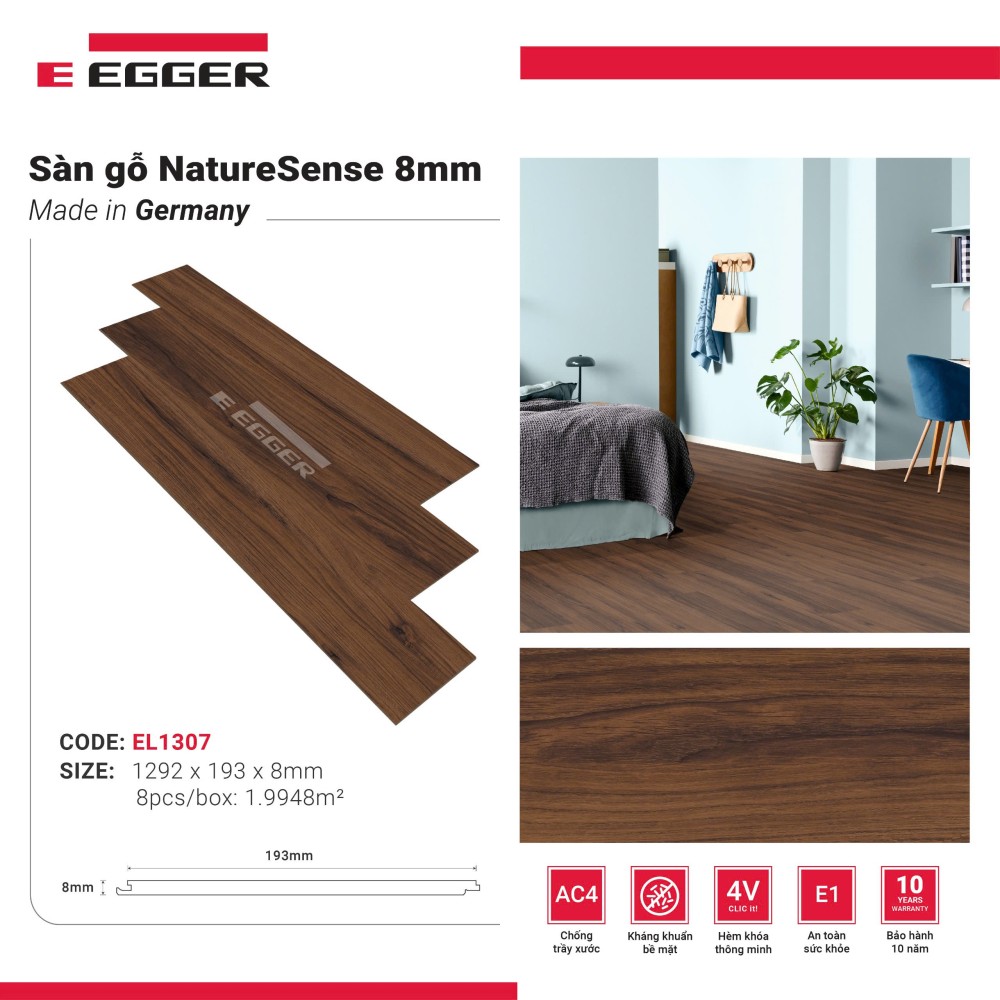 Sàn gỗ Egger 8mm Classic EL1307