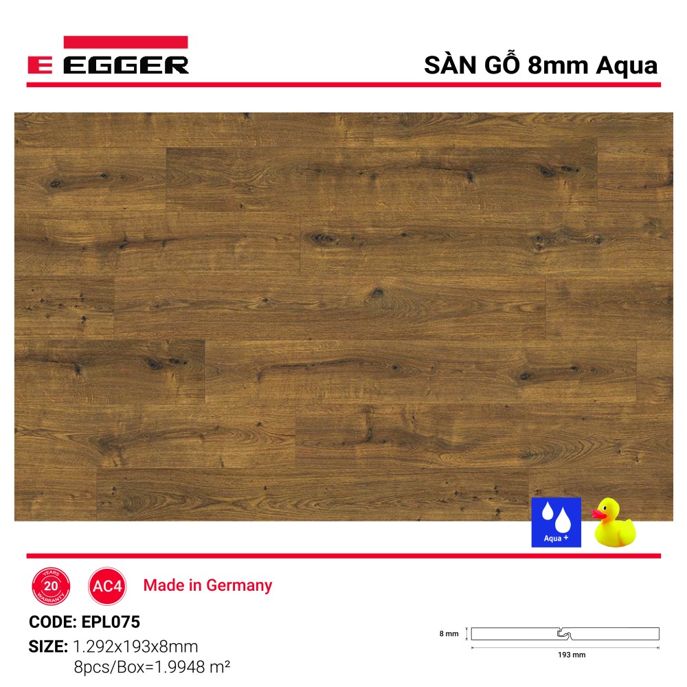 Sàn gỗ Egger Aqua+ EPL075