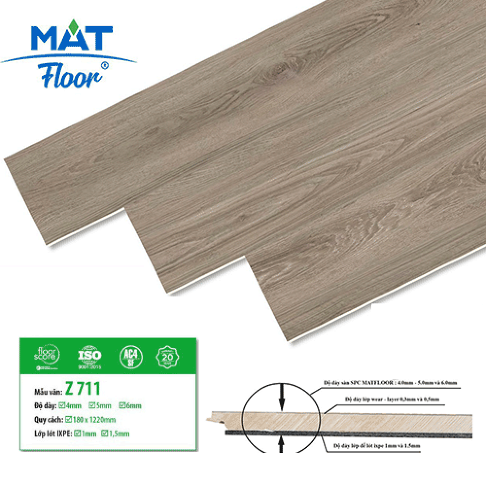 Sàn nhựa hèm khoá Mat Floor Z711