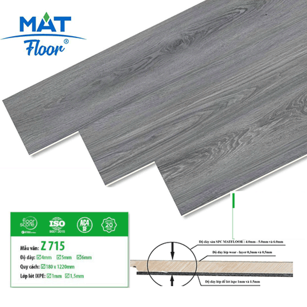 Sàn nhựa hèm khoá Mat Floor Z715