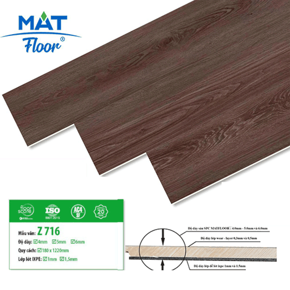 Sàn nhựa hèm khoá Mat Floor Z716