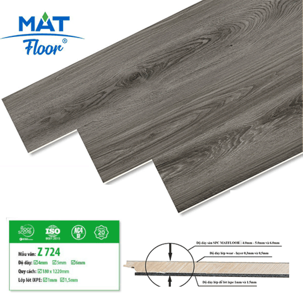 Sàn nhựa hèm khoá Mat Floor Z724