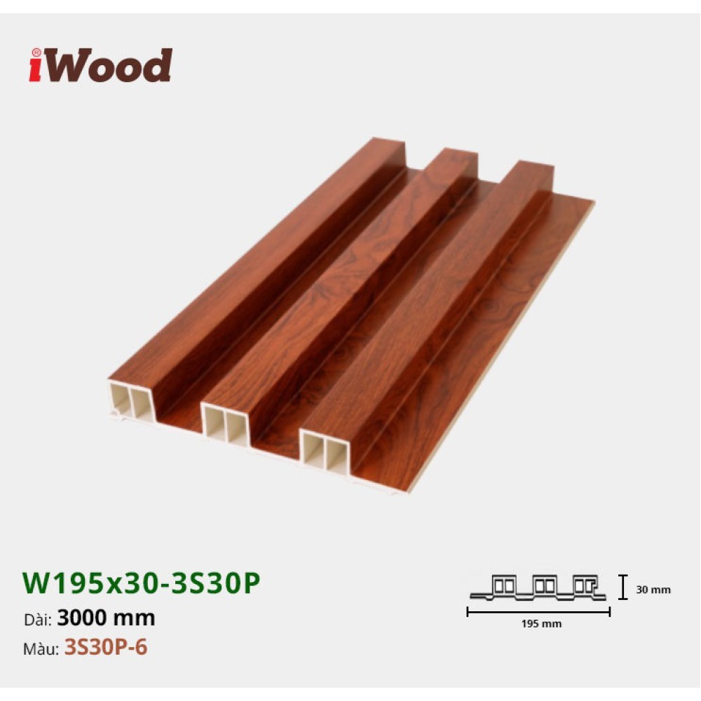 Tấm ốp lam sóng iWood 3S30P-6