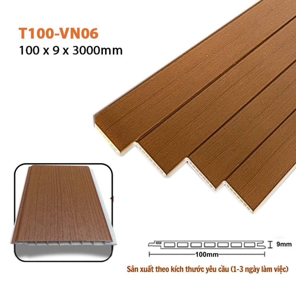 Tấm Ốp Phẳng SPC 100mm T100-VN06